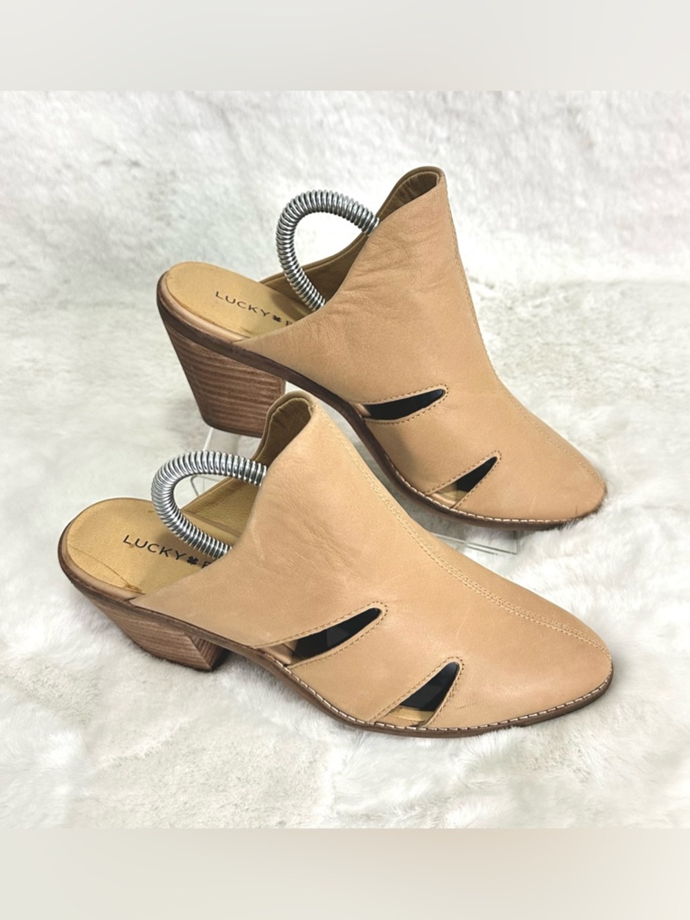 Lucky Brand Orinthia Tan Leather Slide In Mules Size 9